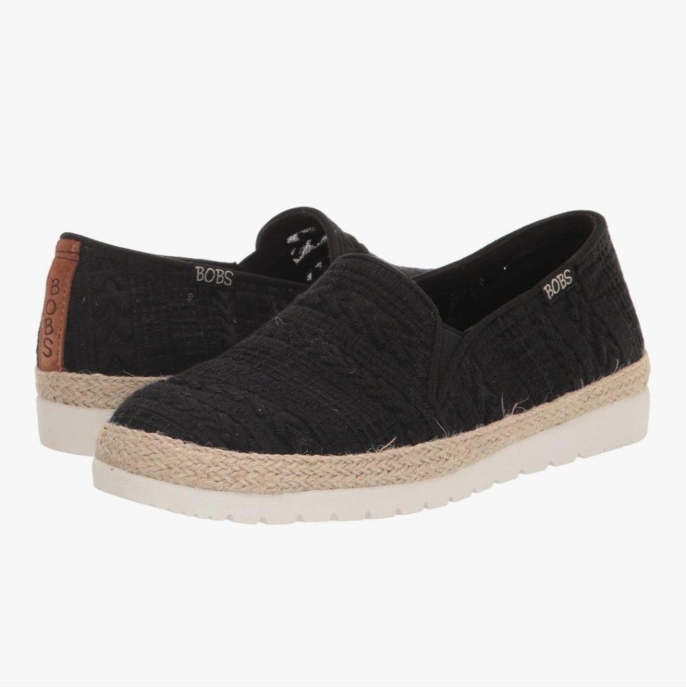 Skechers Bob Hi-Crisp Meadows Flexpaderille Women Black Brown Sneakers Size 7.5
